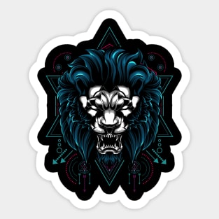 Lion sacred geometry Sticker